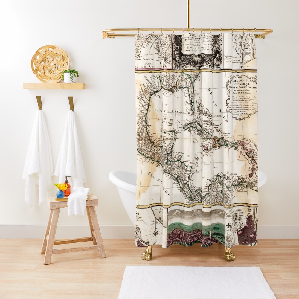 Map of the Caribbean (1781) Shower Curtain