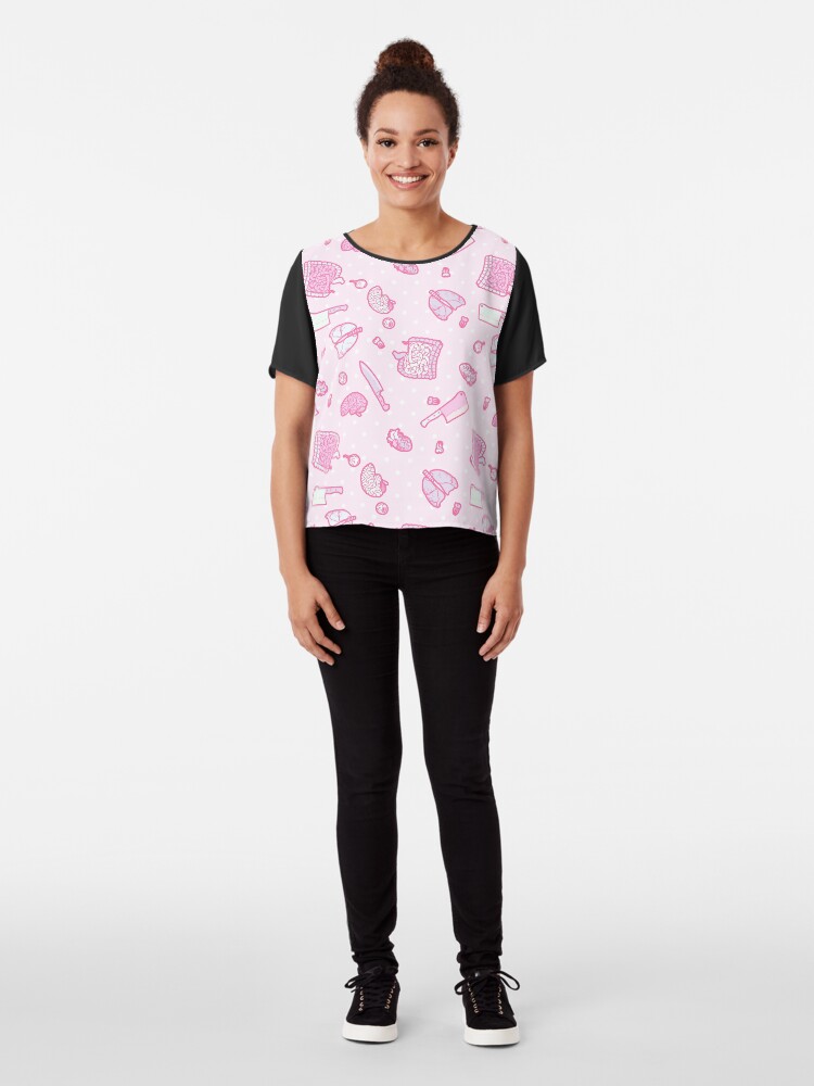 Alternate view of Sweet Yandere (Pink) Chiffon Top