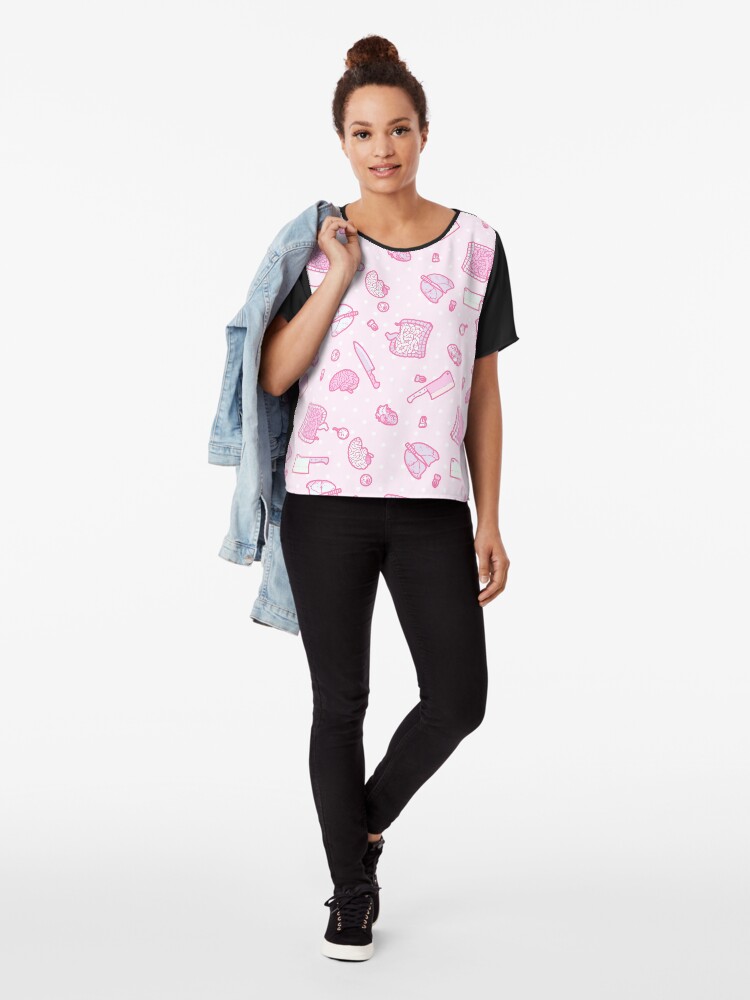 Alternate view of Sweet Yandere (Pink) Chiffon Top