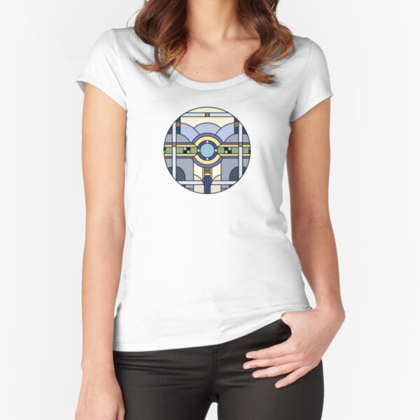 Stained Glass Art Deco Fitted Scoop T-Shirt