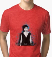 Cote de Pablo Blue Paint (With Writing) Tri-blend T-Shirt