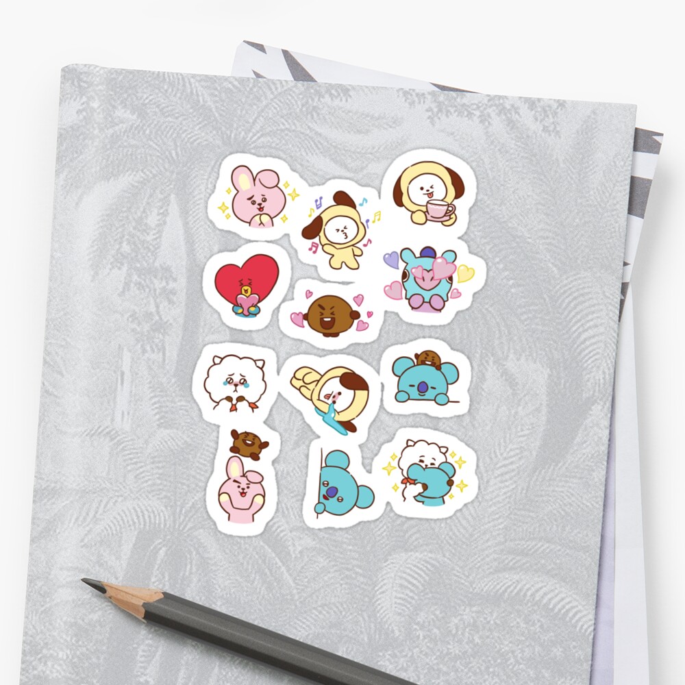 bt21 cute stickers ver 1 sticker by myoneandonly redbubble