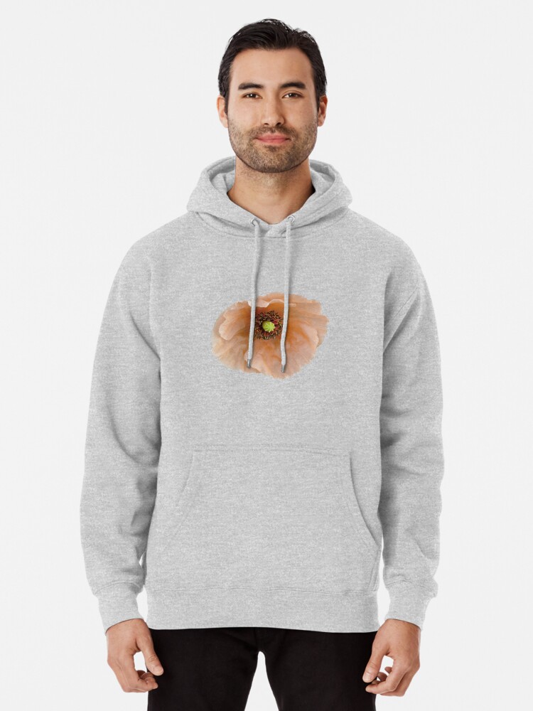 peach colored sweatshirt