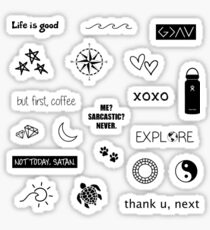 Black and White Sticker Pack Glossy Sticker