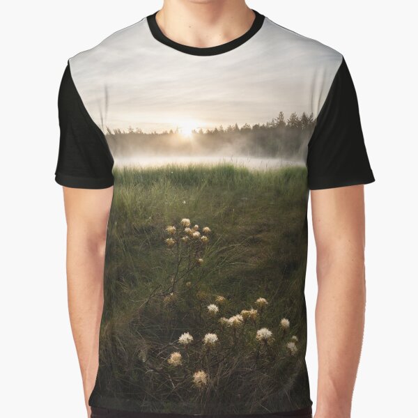 Marsh tea flower and sunrise landscape Graphic T-Shirt