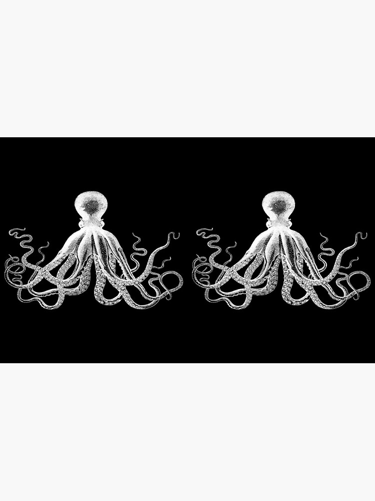Krake | Weinlese-Krake | Tentakeln | Meeresbewohner | Nautik | Ozean | Meer | Strand | Schwarz und weiß | von EclecticAtHeART