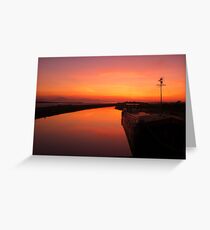 Sunset - Mudflats near Blennerville, County Kerry, Eire Greeting Card