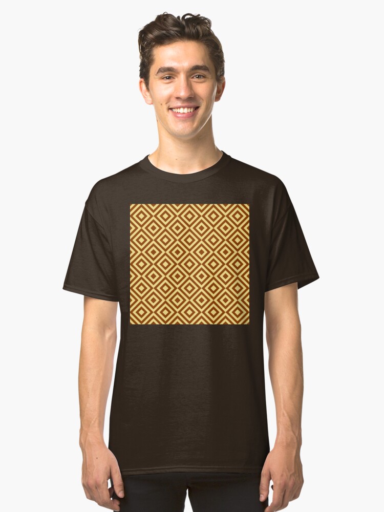 Alternate view of Geometric Pattern: Diamond Strobe: Brown Classic T-Shirt