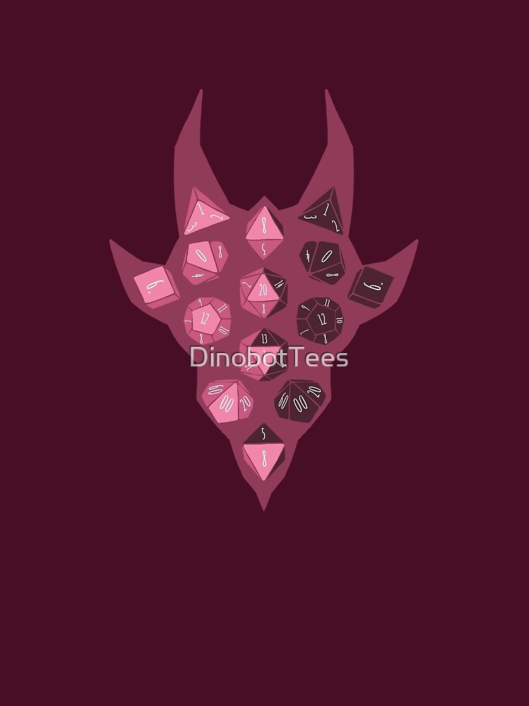 "Dice Dragon Pink" by DinobotTees Redbubble