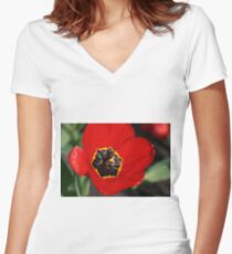Floral Intricacy Women's Fitted V-Neck T-Shirt