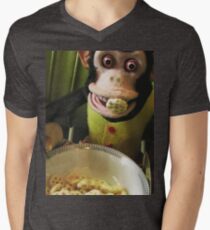 Musical Jolly Chimp Enjoys His Cereal Men's V-Neck T-Shirt