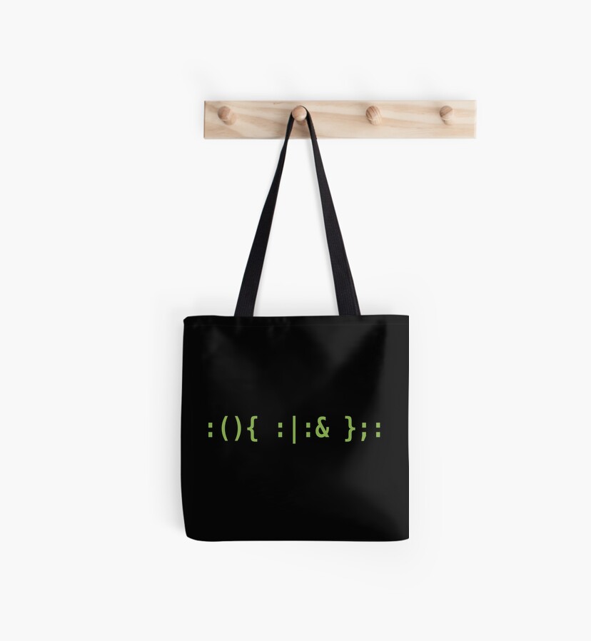 Bash fork bomb light green text for unix linux hackers