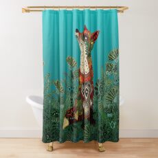 floral fox Shower Curtain