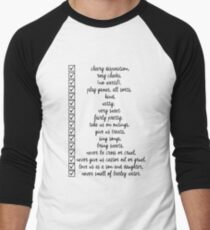 Nanny Checklist Baseball ¾ Sleeve T-Shirt