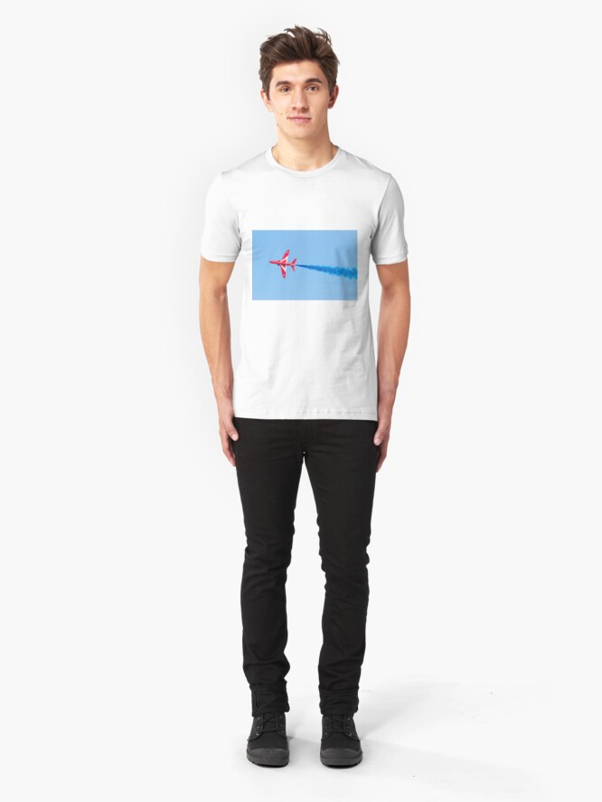 Alternate view of RAF Red Arrows Hawk Jet Aircraft Slim Fit T-Shirt