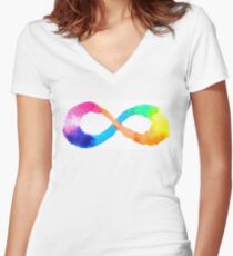 Infinte Rainbows Women's Fitted V-Neck T-Shirt