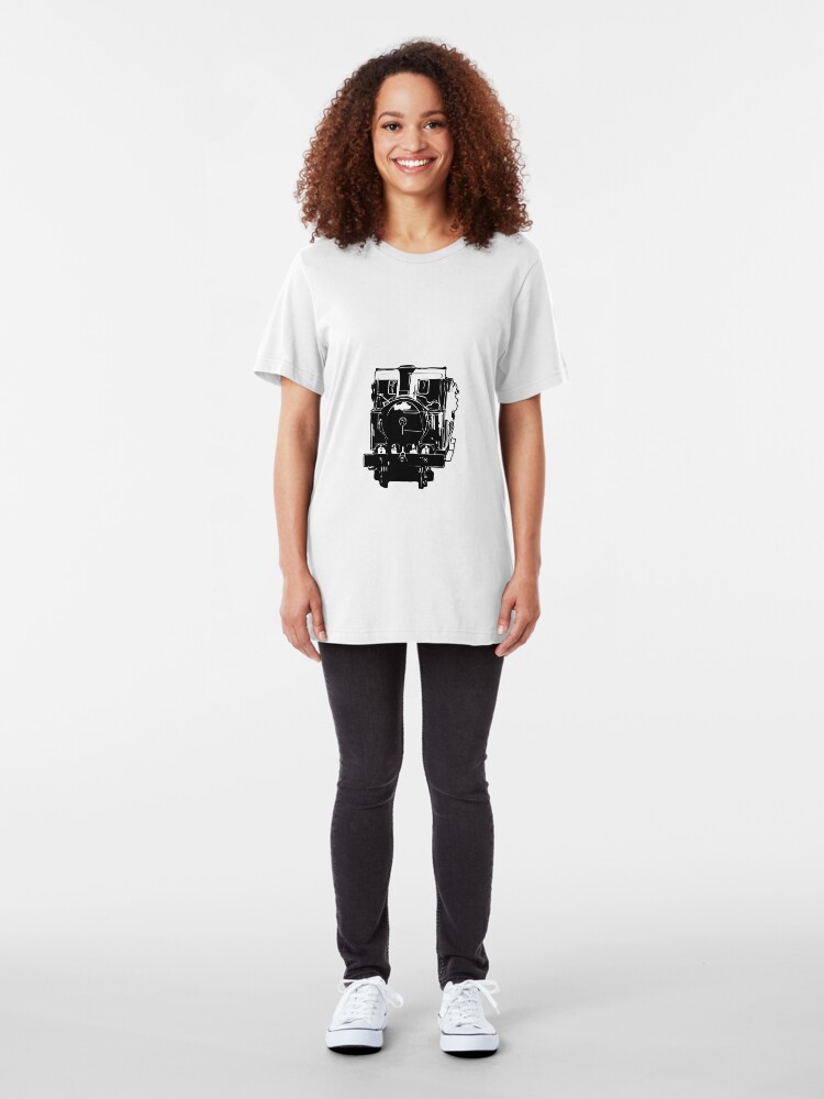 Alternate view of Isle of Man Steam Train and Carriages Slim Fit T-Shirt