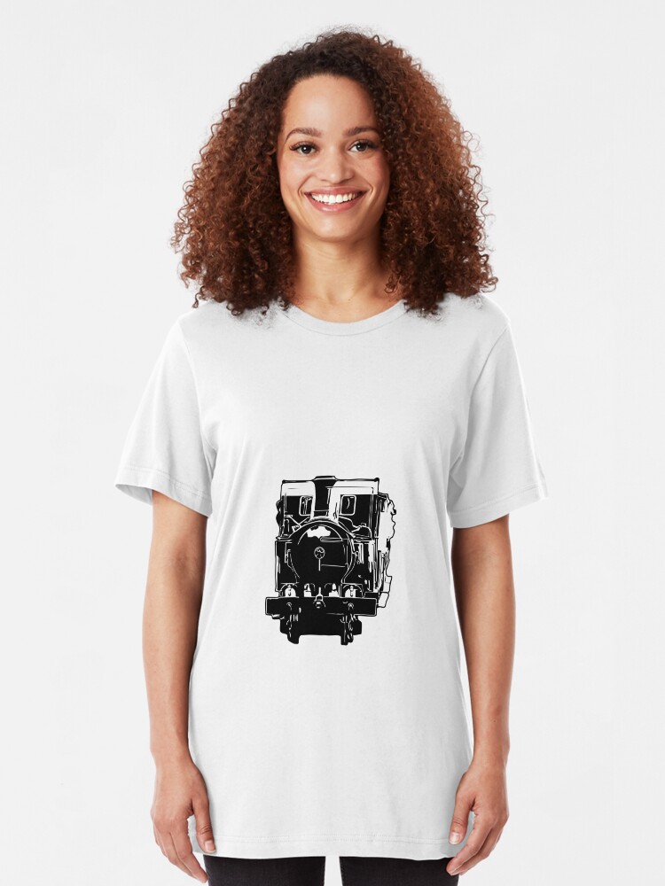 Alternate view of Isle of Man Steam Train and Carriages Slim Fit T-Shirt