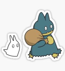 Munchlax and Chibi Totoro Sticker! Sticker