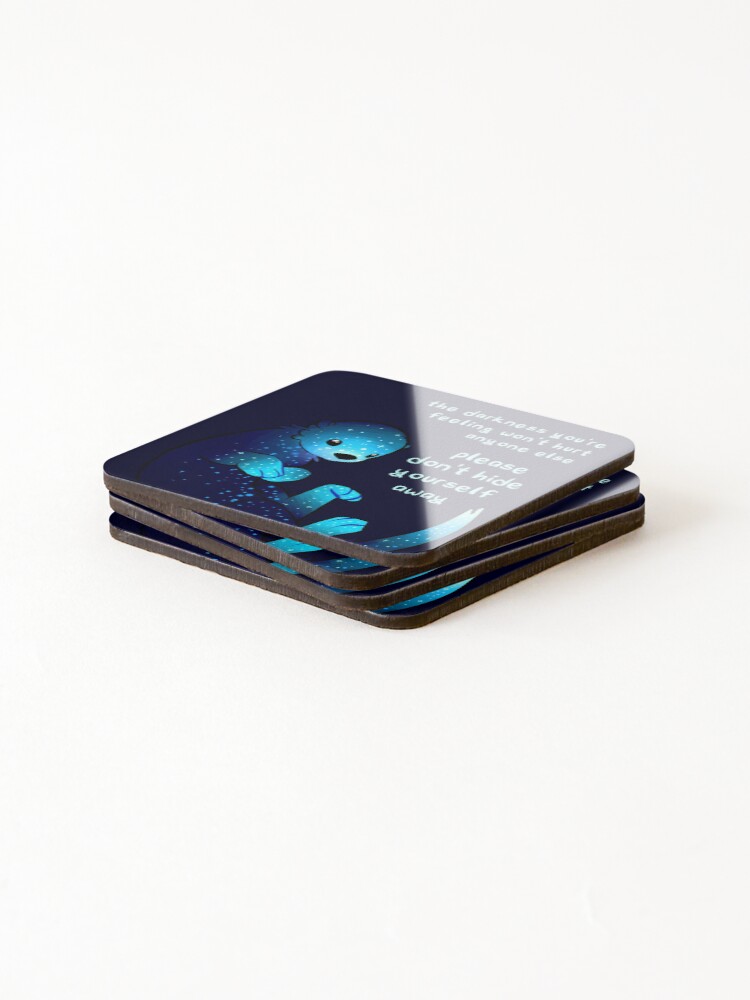 Alternate view of "Please don't hide yourself away" Kind Otter Coasters (Set of 4)