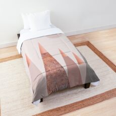 Blush und Kupfer Bergspitzen Tagesdecke