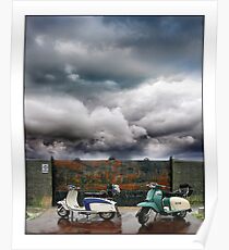 No Parking! Two classic Lambretta Scooters Poster