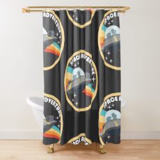 space adventure RICK AND MORTY yellow Shower Curtain