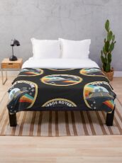 space adventure RICK AND MORTY yellow Throw Blanket