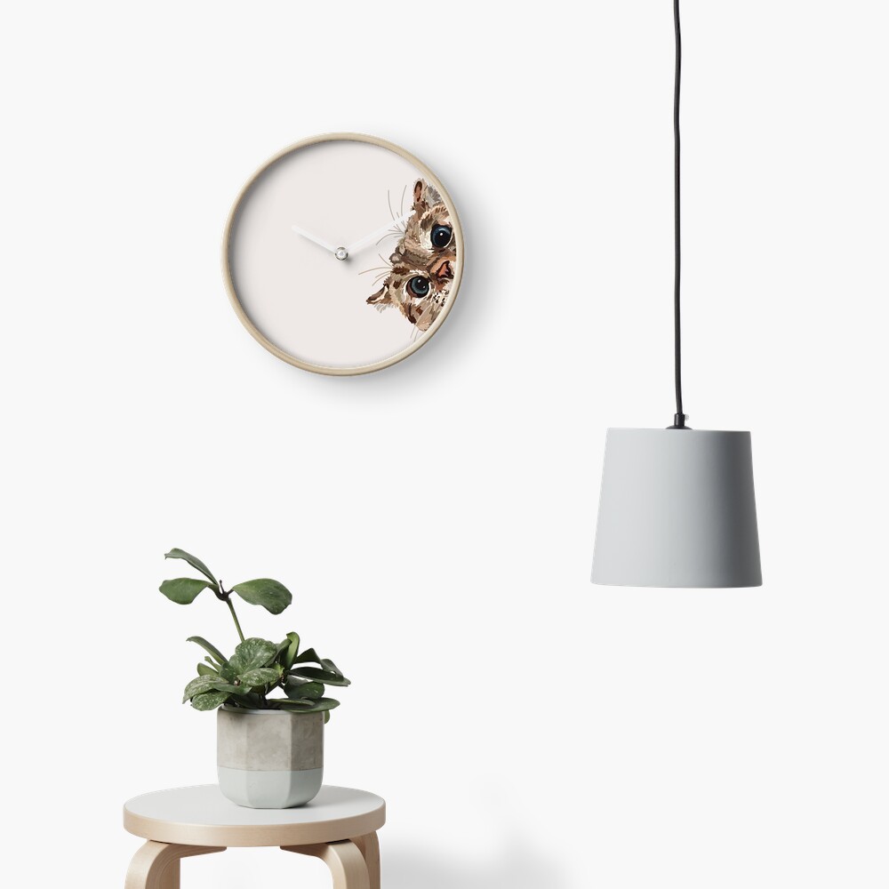 Peeking Cat Clock