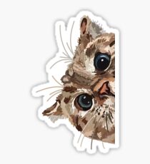 Pegatina brillante Peeking cat