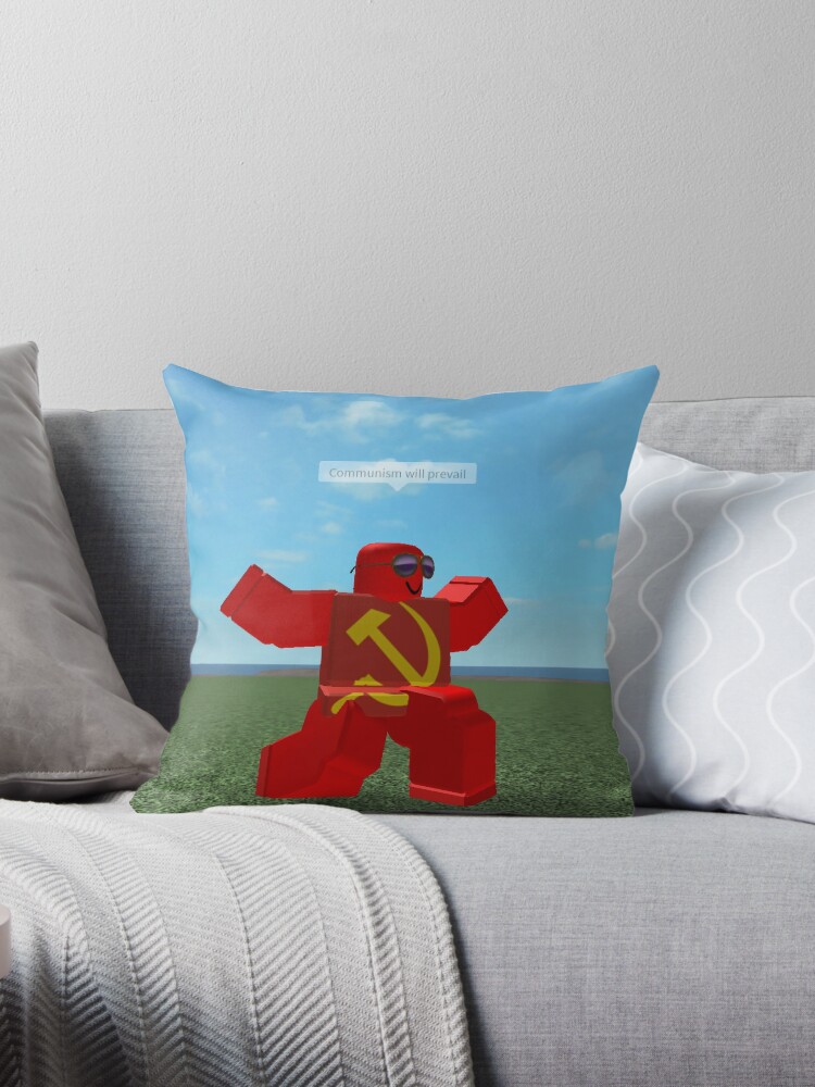 Communism Will Prevail Roblox Meme Throw Pillow By
