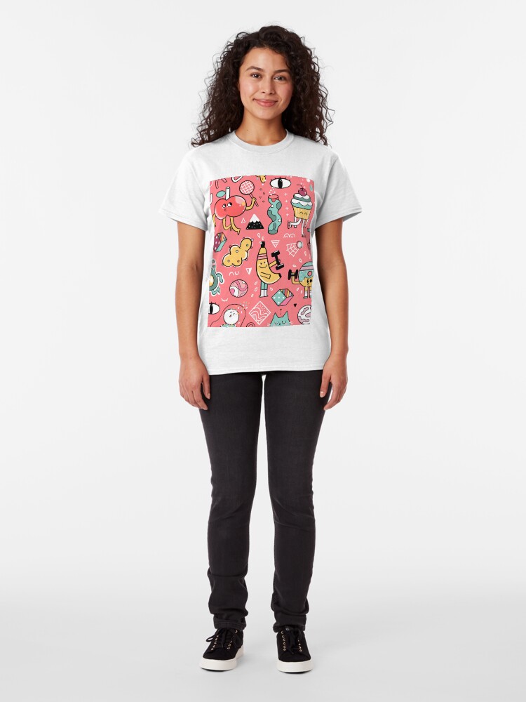 Alternate view of Funny crazy avocado, banana, ice cream, apple, cat, cupcake. Fitness food. Classic T-Shirt