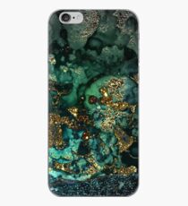 Vinilo o funda para iPhone Gold Indigo Malachite Marble