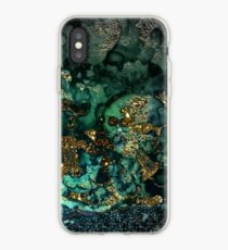 Gold Indigo Malachit Marmor iPhone-Hülle & Cover
