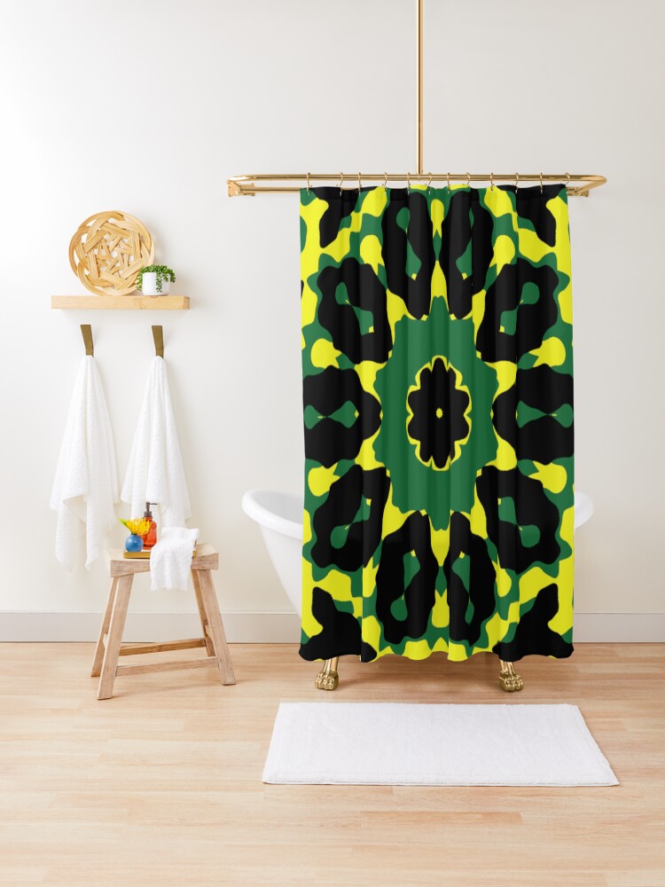 Forever Jamaican Kaleidoscope Shower Curtain By Waterflowerdesz