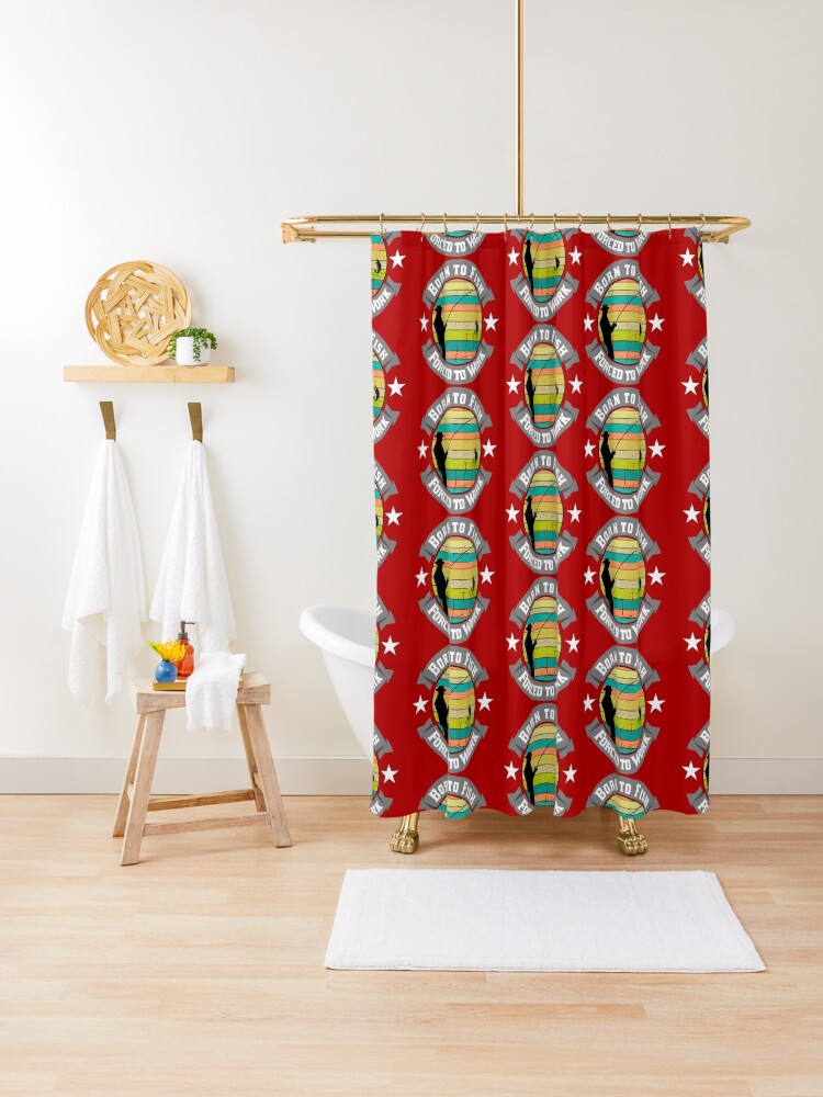 Bass Fishing Fisherman Born To Fish Shower Curtain By Charjens