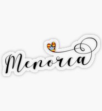 Menorca Flag Heart, Balearic Islands Transparent Sticker