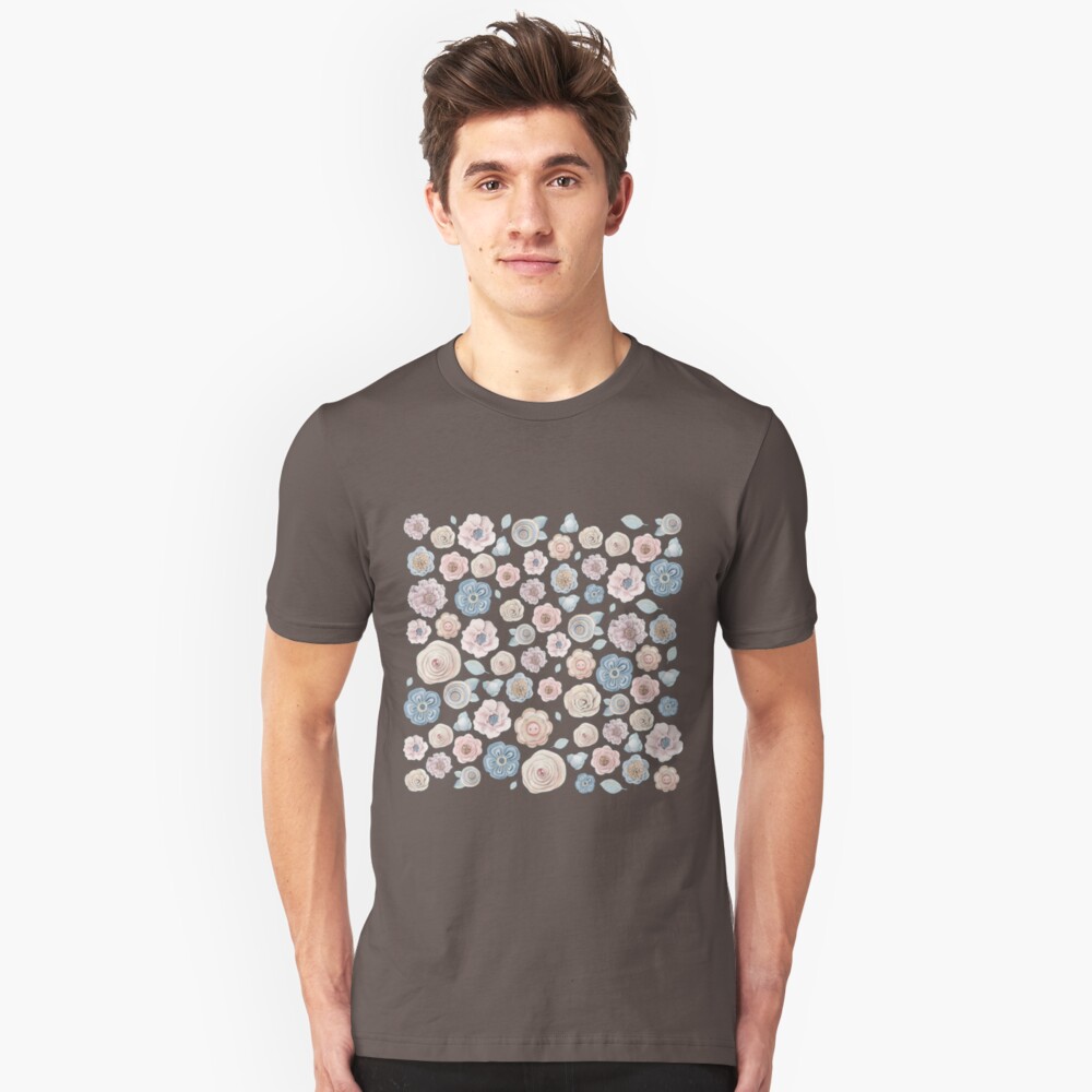 antique floral Slim Fit T-Shirt