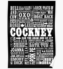 Traditional Cockney Sayings White Poster
