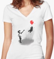 Little Black Rain Cloud Women's Fitted V-Neck T-Shirt