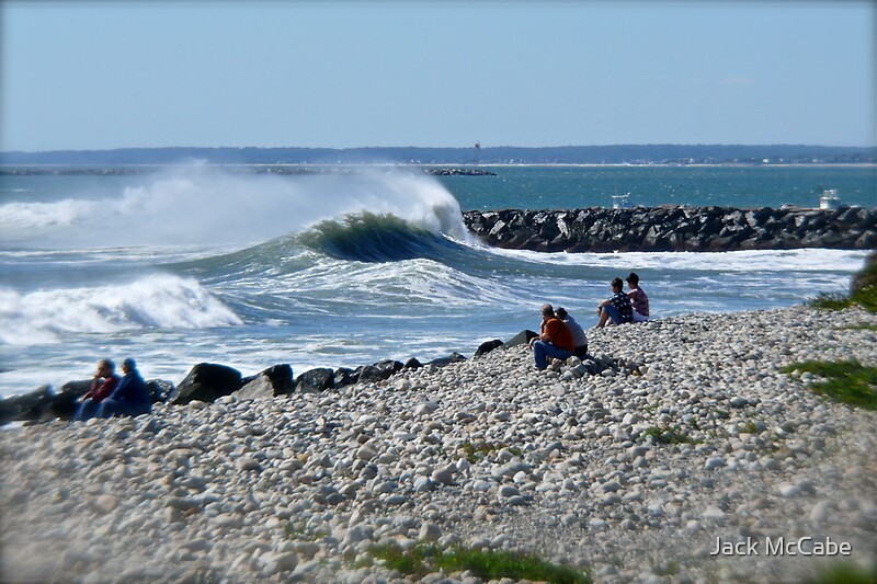 "Hurricane Igor Sends Ocean Waves Point Judith Rhode Island" by