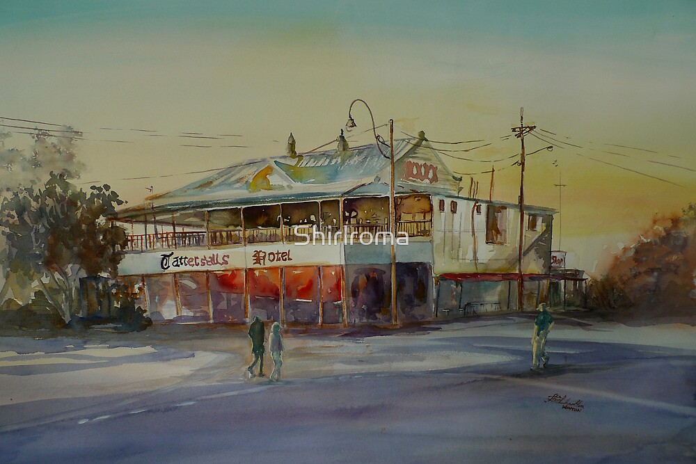 "Winton Pub Australian Outback Watercolour" by Shirlroma Redbubble