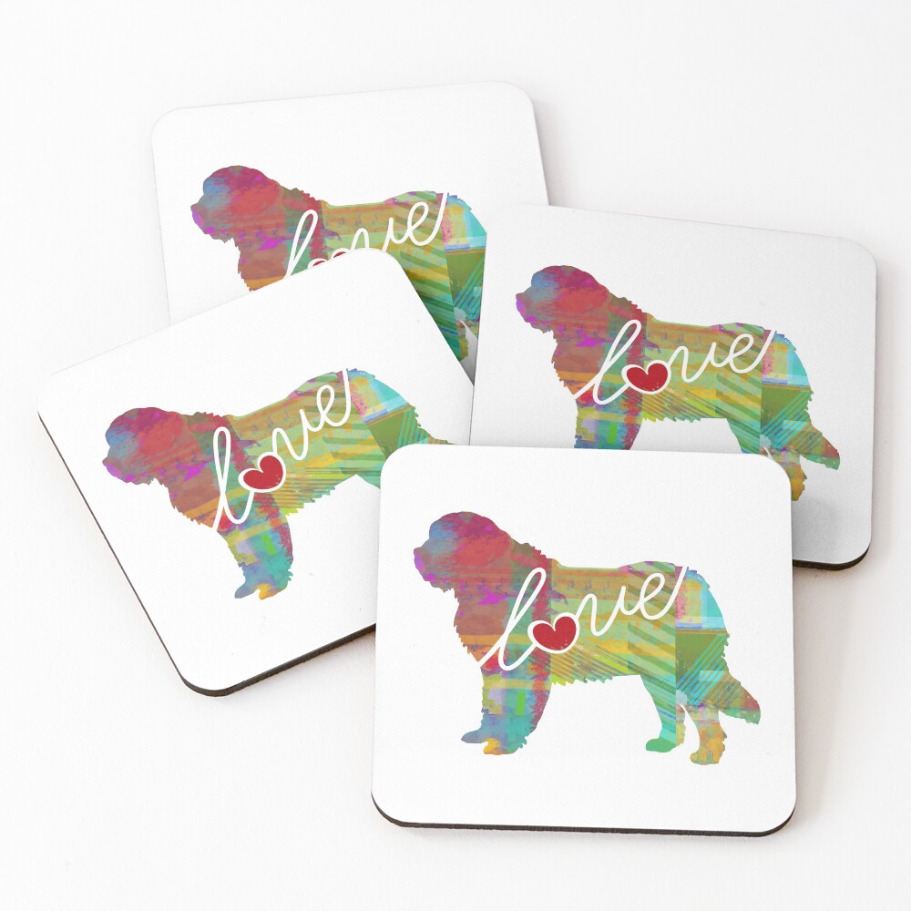 Saint Bernard / St. Bernard Love - A Bright and Colorful Watercolor Style Gift Coasters (Set of 4)