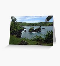 Hello Hawaii - Black Sands Beach Greeting Card