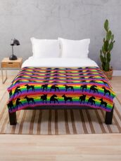 Somewhere Over the Rainbow - English Bull Terrier Throw Blanket