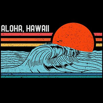 Retro Aloha Beach Surf Vintage Hawaii Surfing Wave 80s 70s