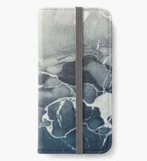 Blaues Meer Marmor iPhone Flip-Case/Hülle/Klebefolie