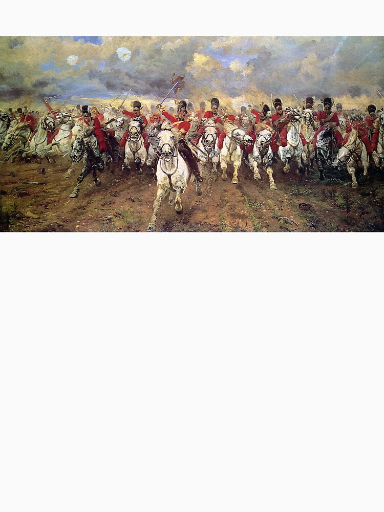 Scotland Forever! 1881, Battle of Waterloo, Lady Butler, Charge of the Royal Scots Greys. by TOMSREDBUBBLE