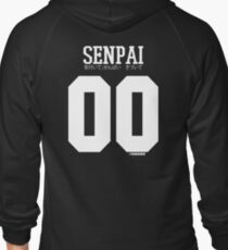 Senpai (先輩) - White Zipped Hoodie