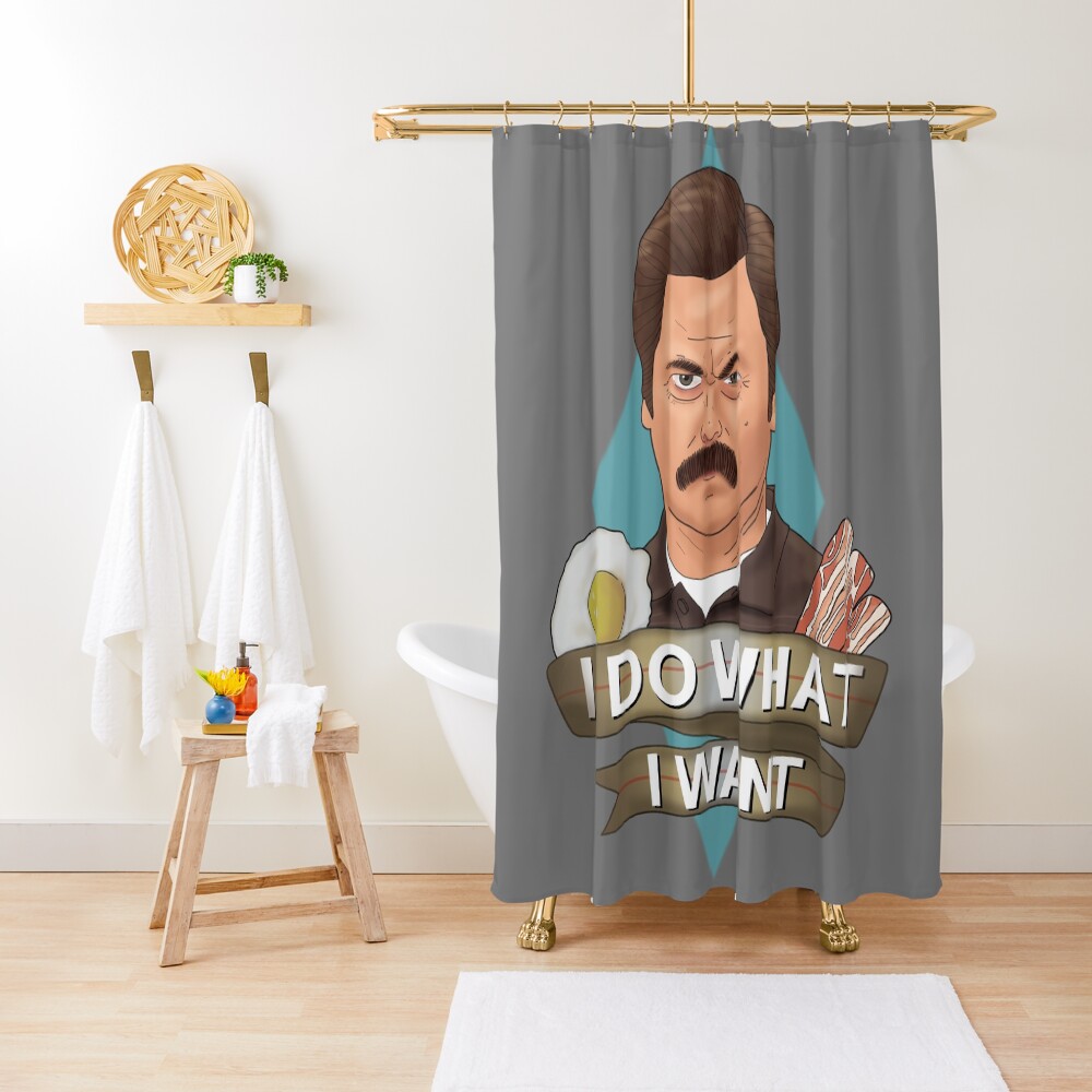 Ron Swanson I Do What I Want Shower Curtain By Cohenaw Redbubble Ron Swanson I Do What I Want Shower Curtain By Cohenaw Redbubble